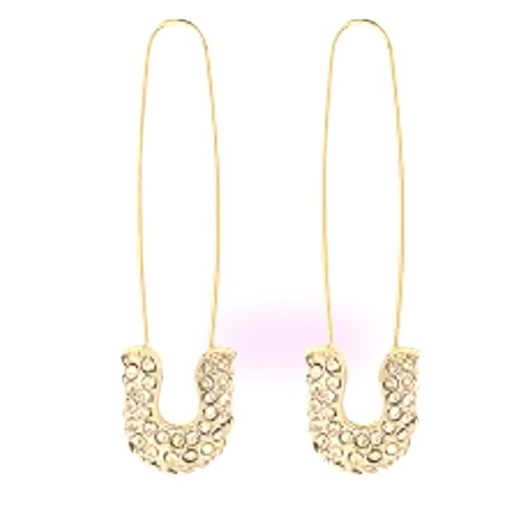 Vintage Jewelry - Crystal metal gold plated pin earrings